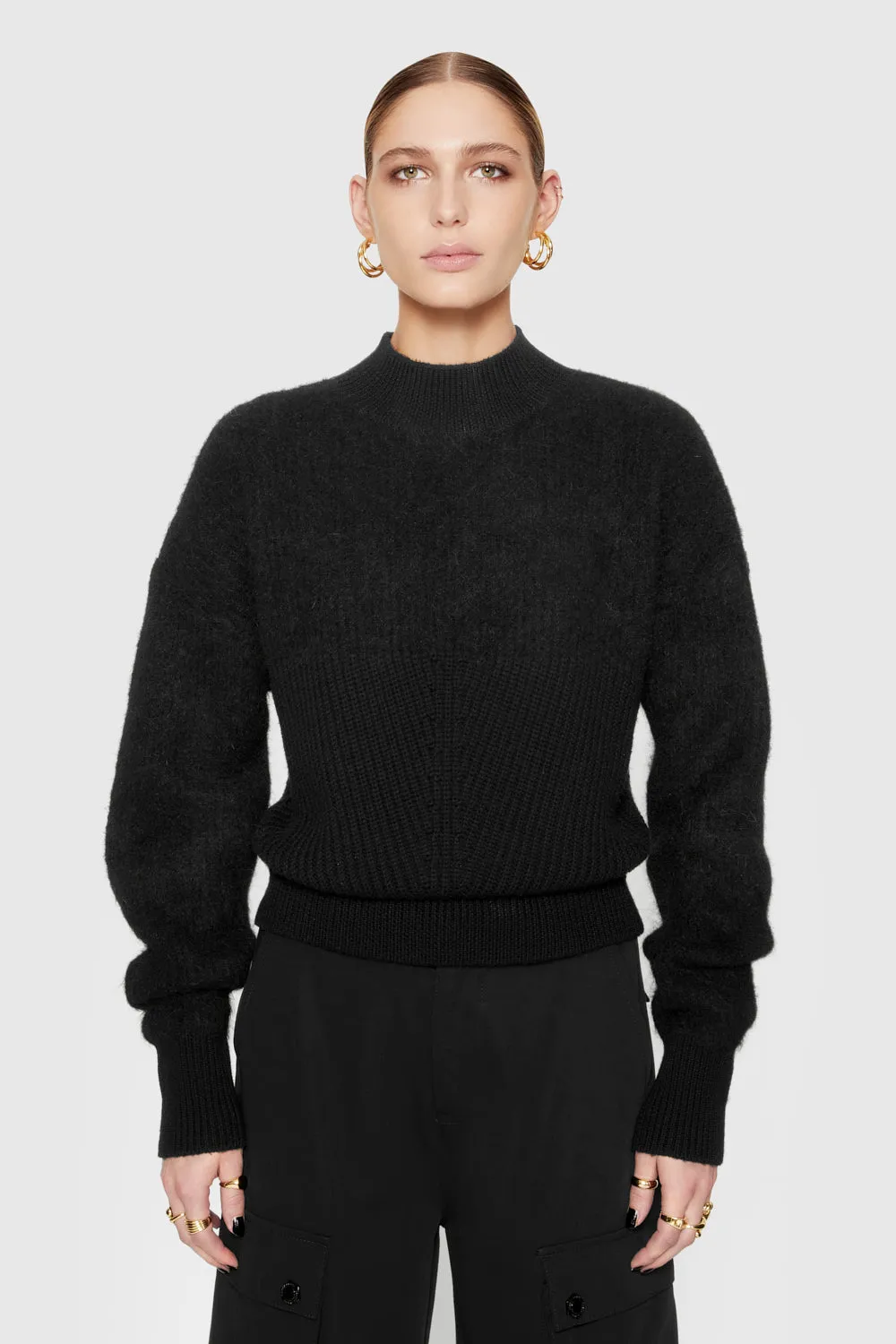 Priscilla Pullover à Deux Textures