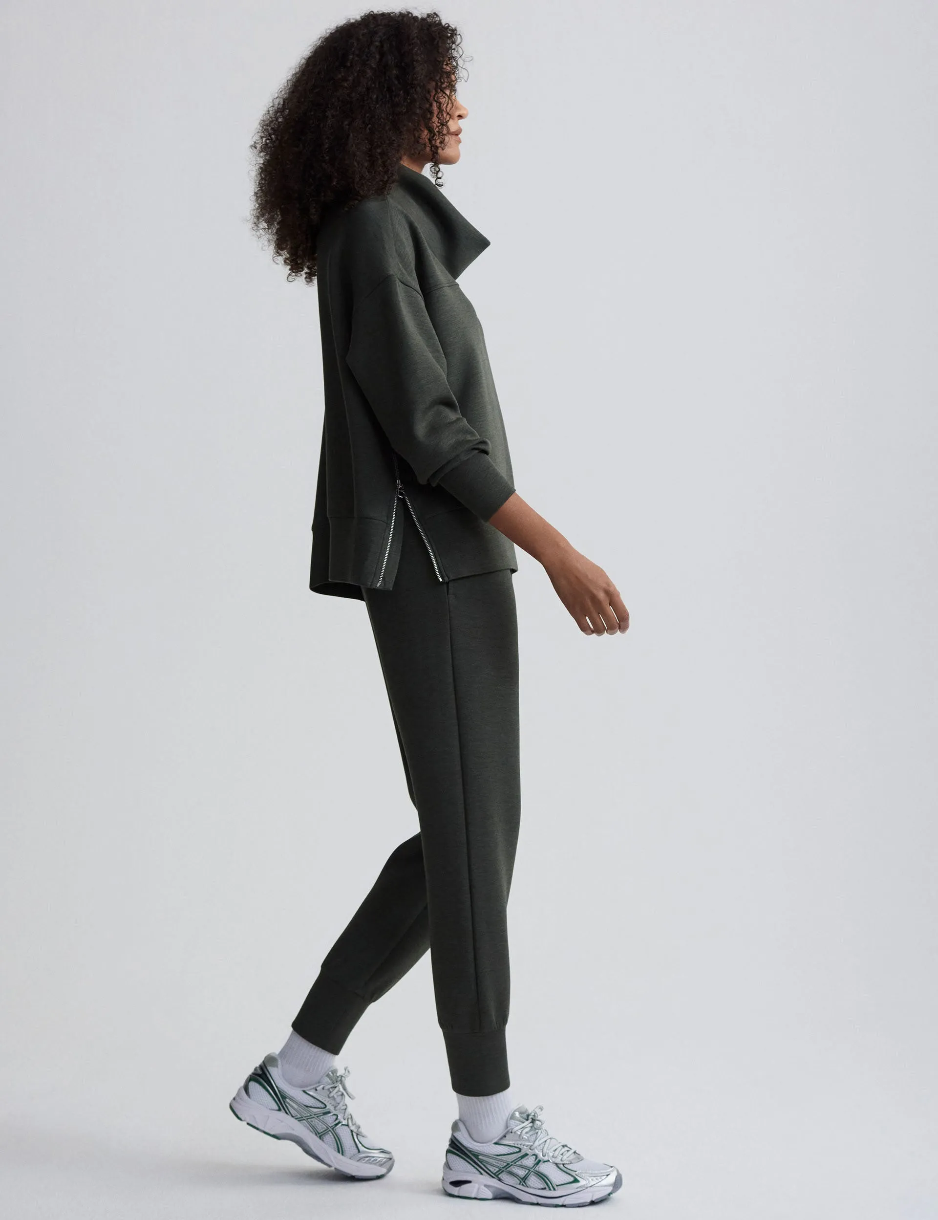 Sweat longline Priya - Vert chiné