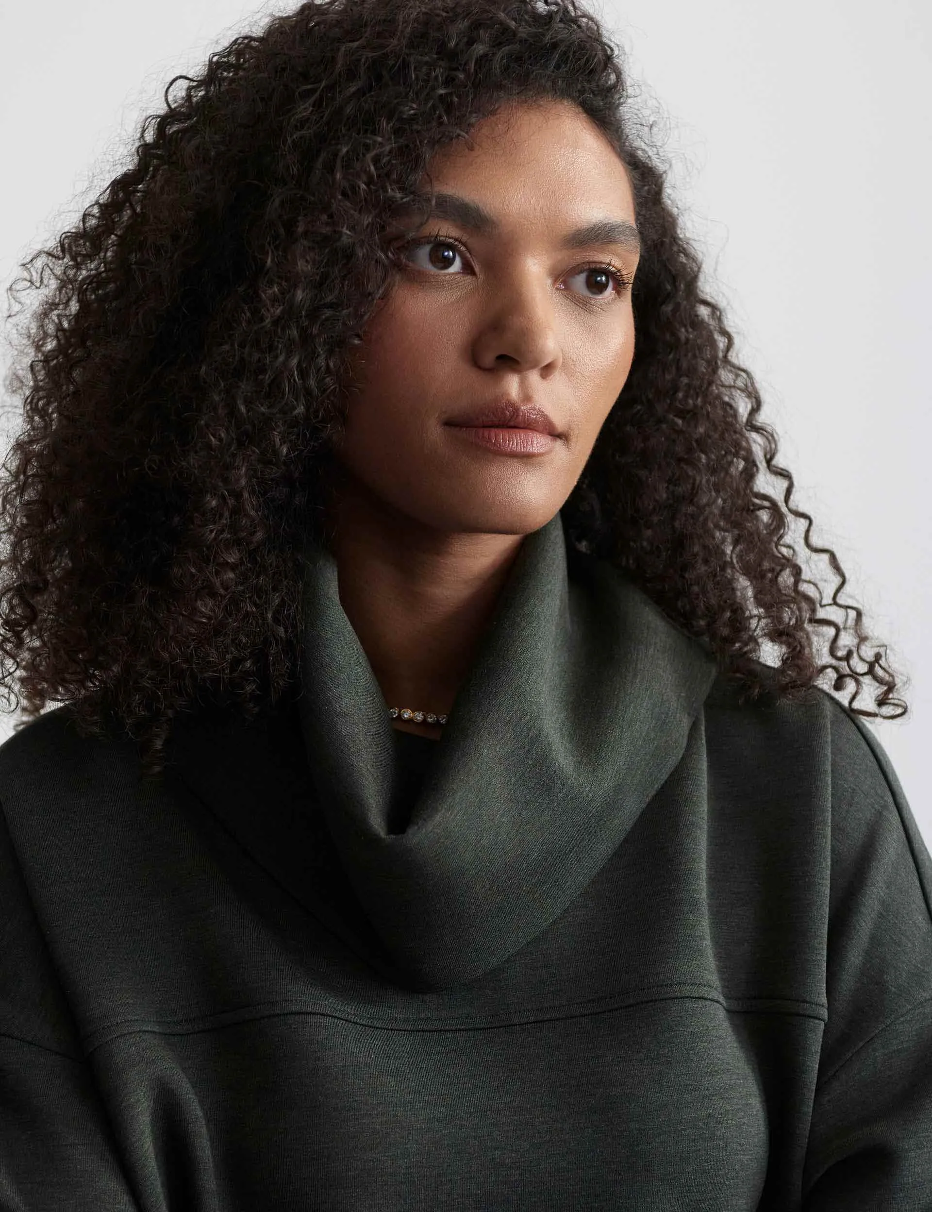 Sweat longline Priya - Vert chiné