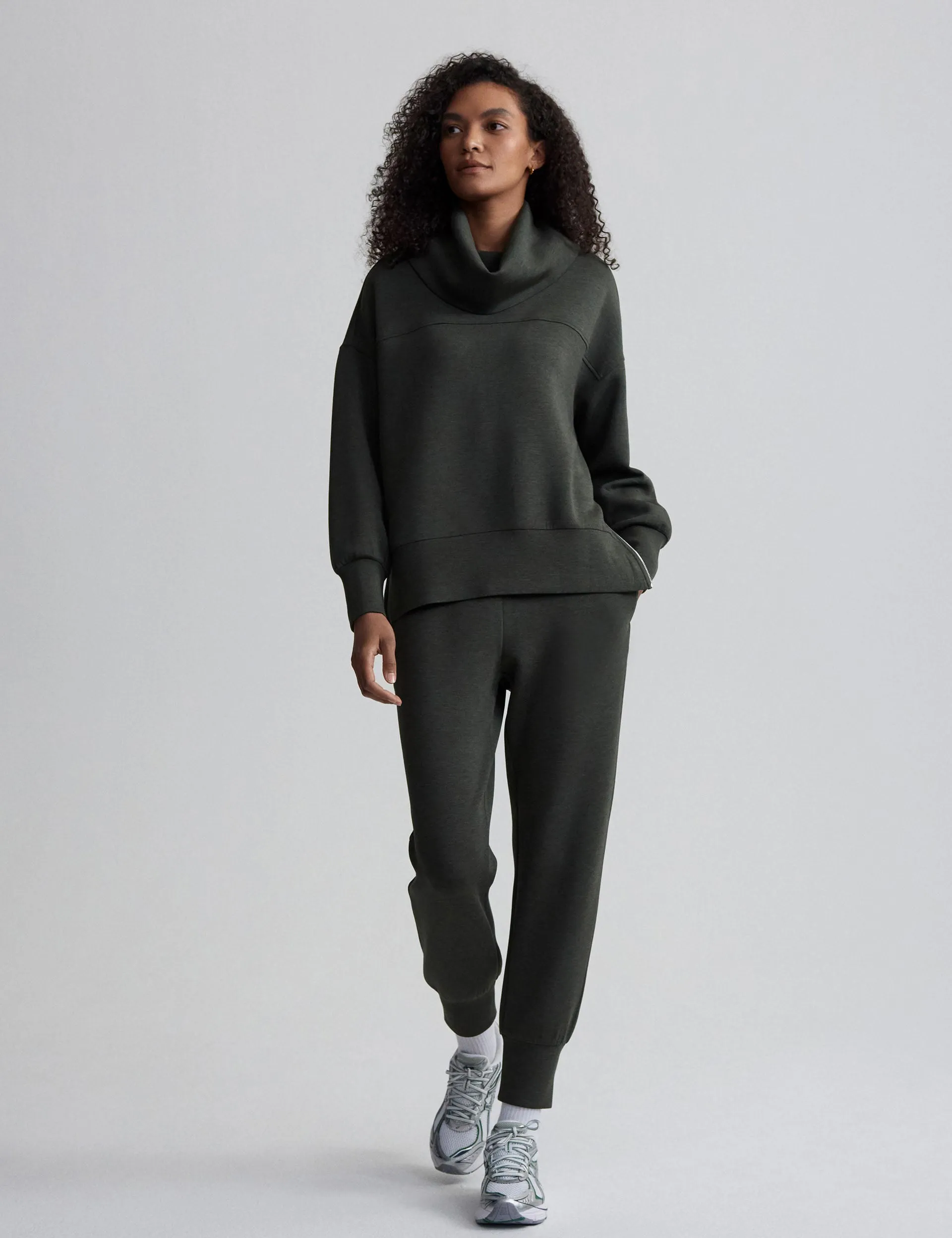 Sweat longline Priya - Vert chiné
