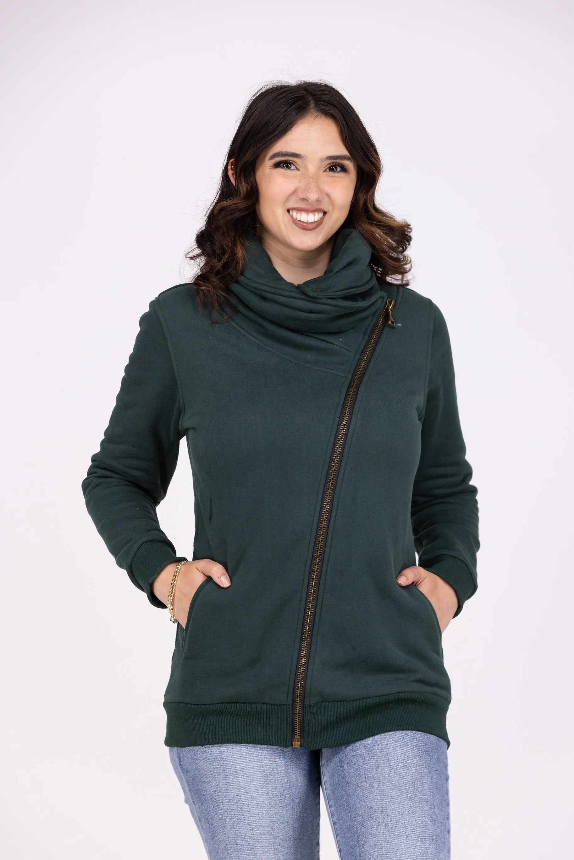 Veste à col montant avec fermeture éclair pour femme Quinn