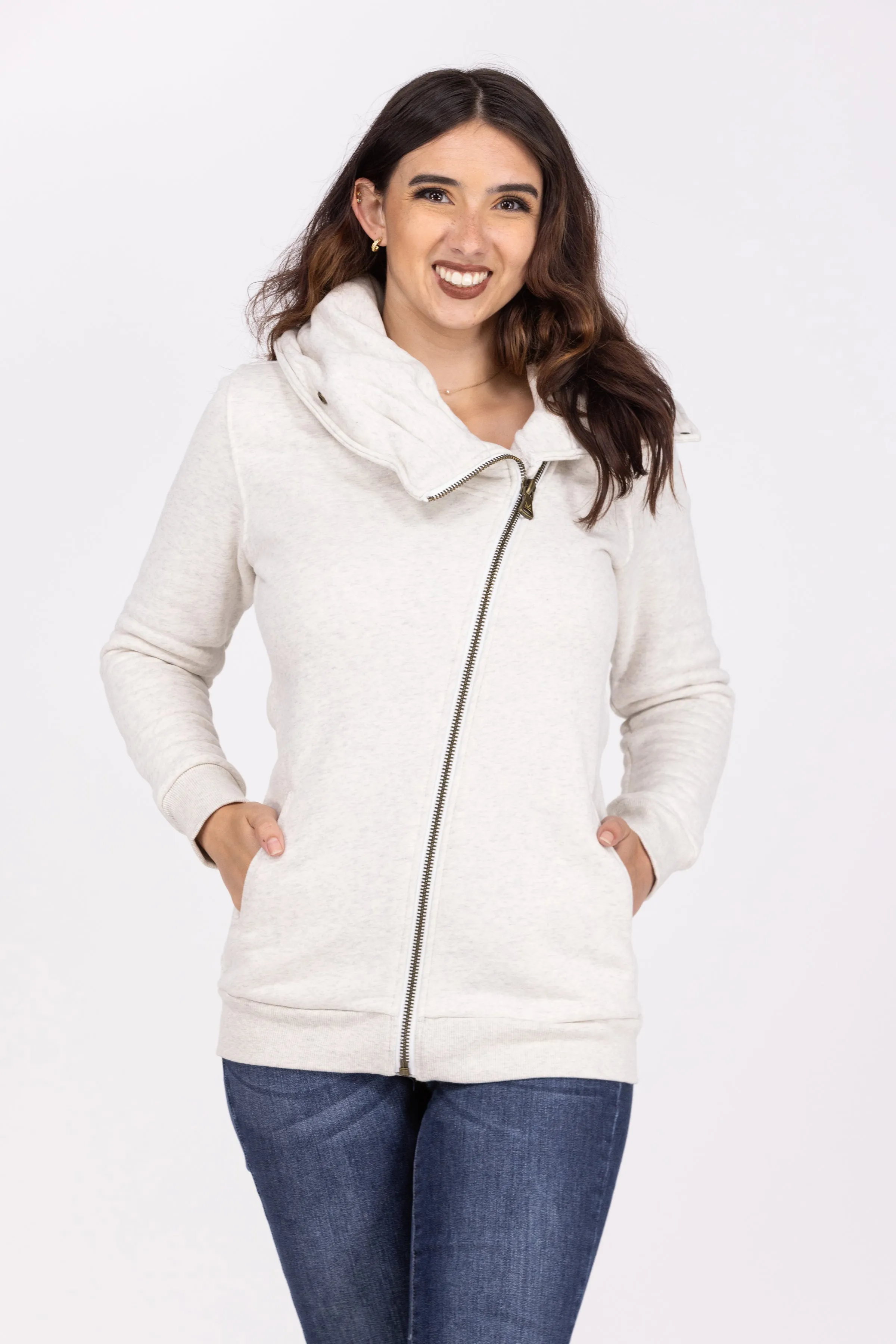 Veste à col montant avec fermeture éclair pour femme Quinn