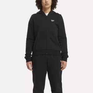 Vêtements Reebok pour Femmes - Sweat à capuche Reebok Identity avec petit logo en polaire et fermeture éclair complète