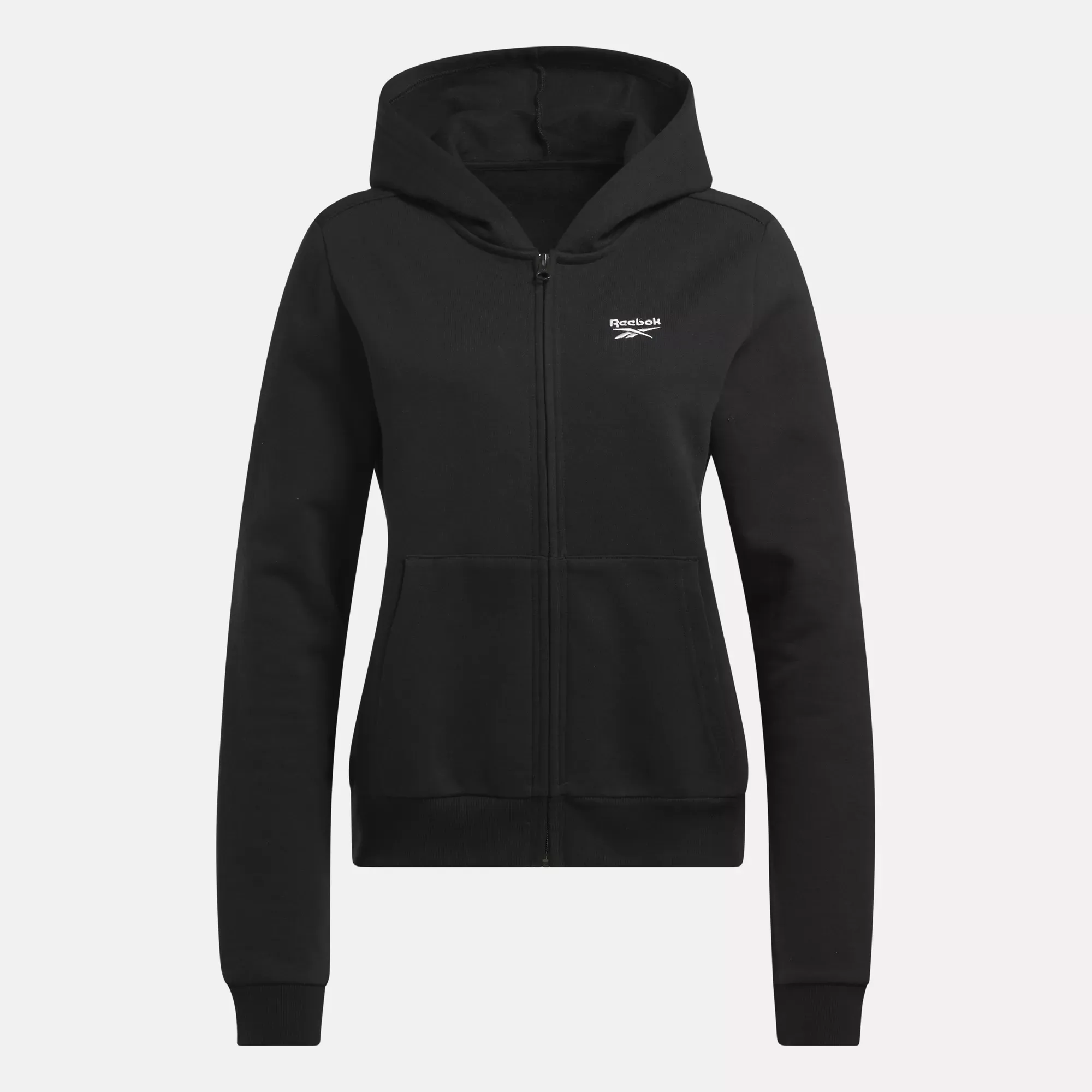 Vêtements Reebok pour Femmes - Sweat à capuche Reebok Identity avec petit logo en polaire et fermeture éclair complète