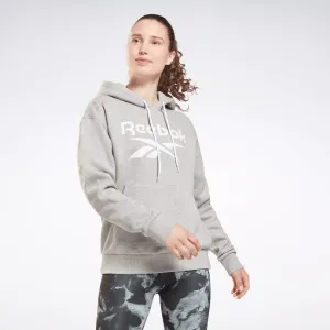 Pullover à capuche en polaire gris avec logo Identity pour femmes Reebok