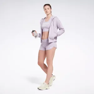 Reebok Sweat à capuche zip pour femmes avec petit logo en French Terry violet Reebok