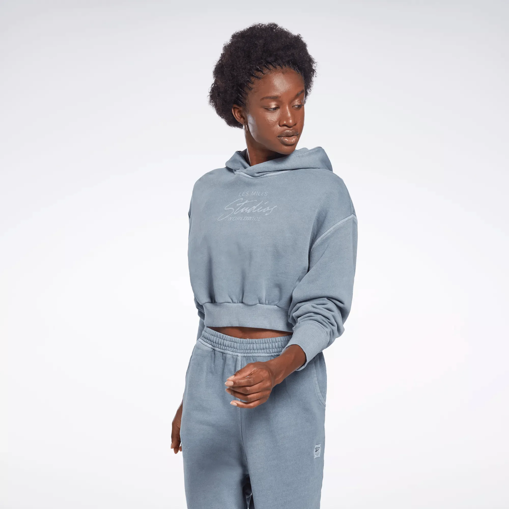 Reebok Women's Les Mills Pull à capuche teinture naturelle bleu Reebok