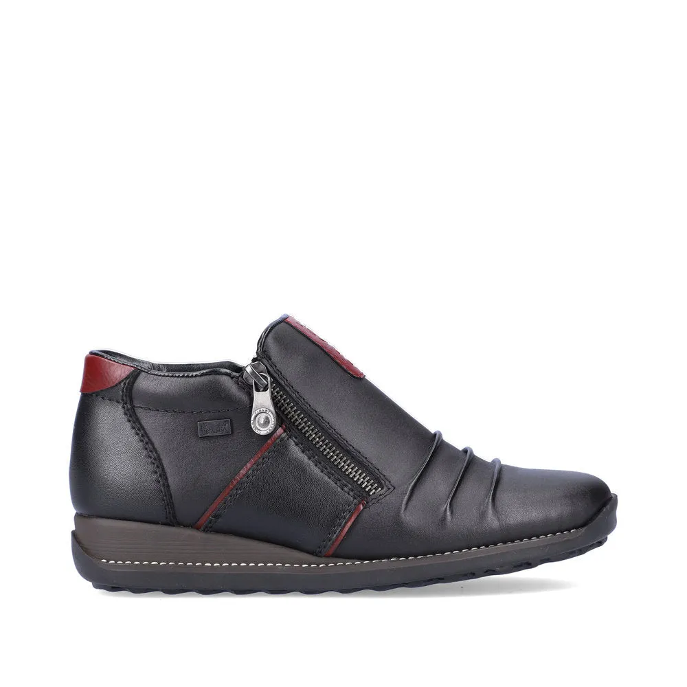 Rieker Chaussures 44266-00 Noir/Vin Fermeture Éclair RTex