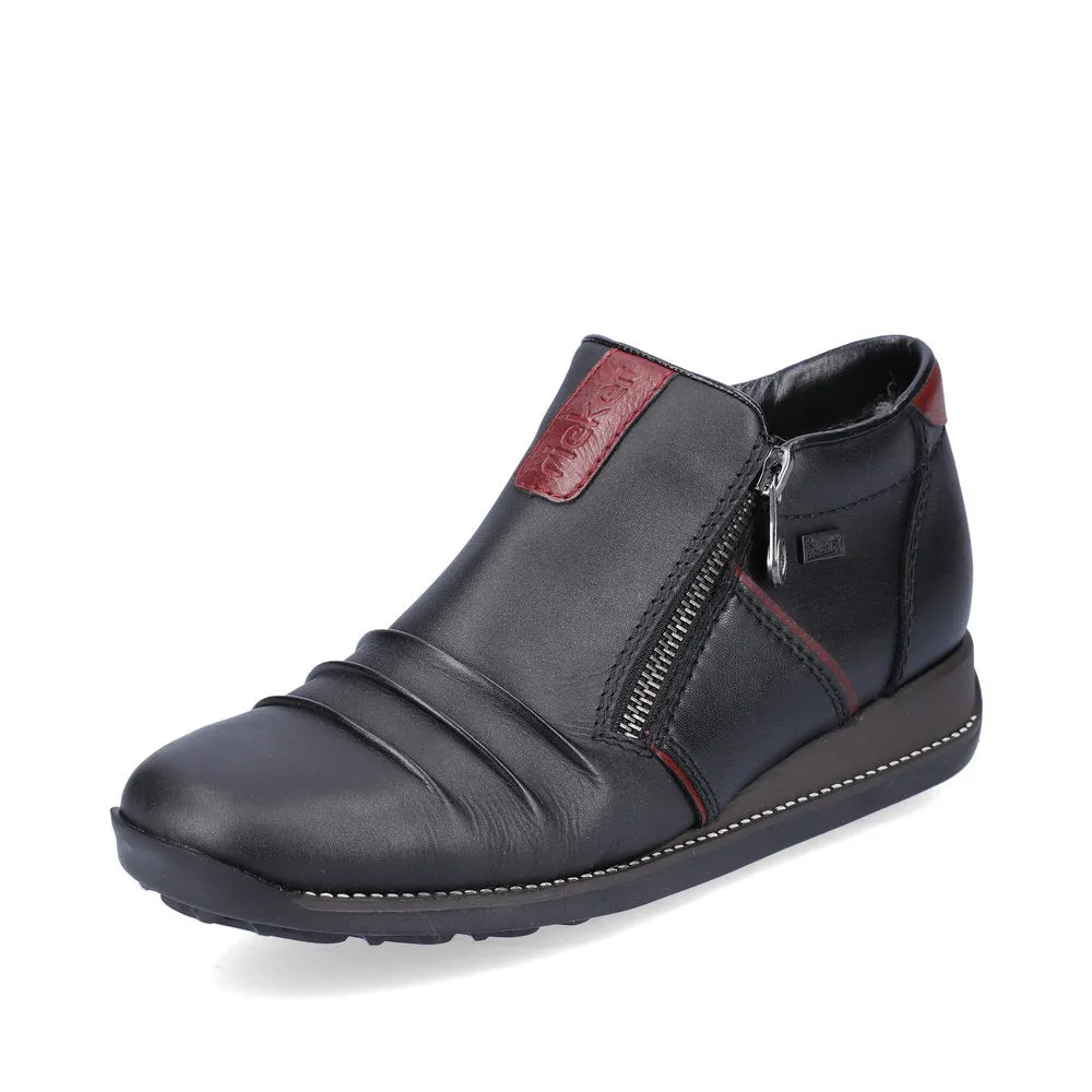 Rieker Chaussures 44266-00 Noir/Vin Fermeture Éclair RTex