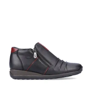 Rieker Chaussures 44266-00 Noir/Vin Fermeture Éclair RTex