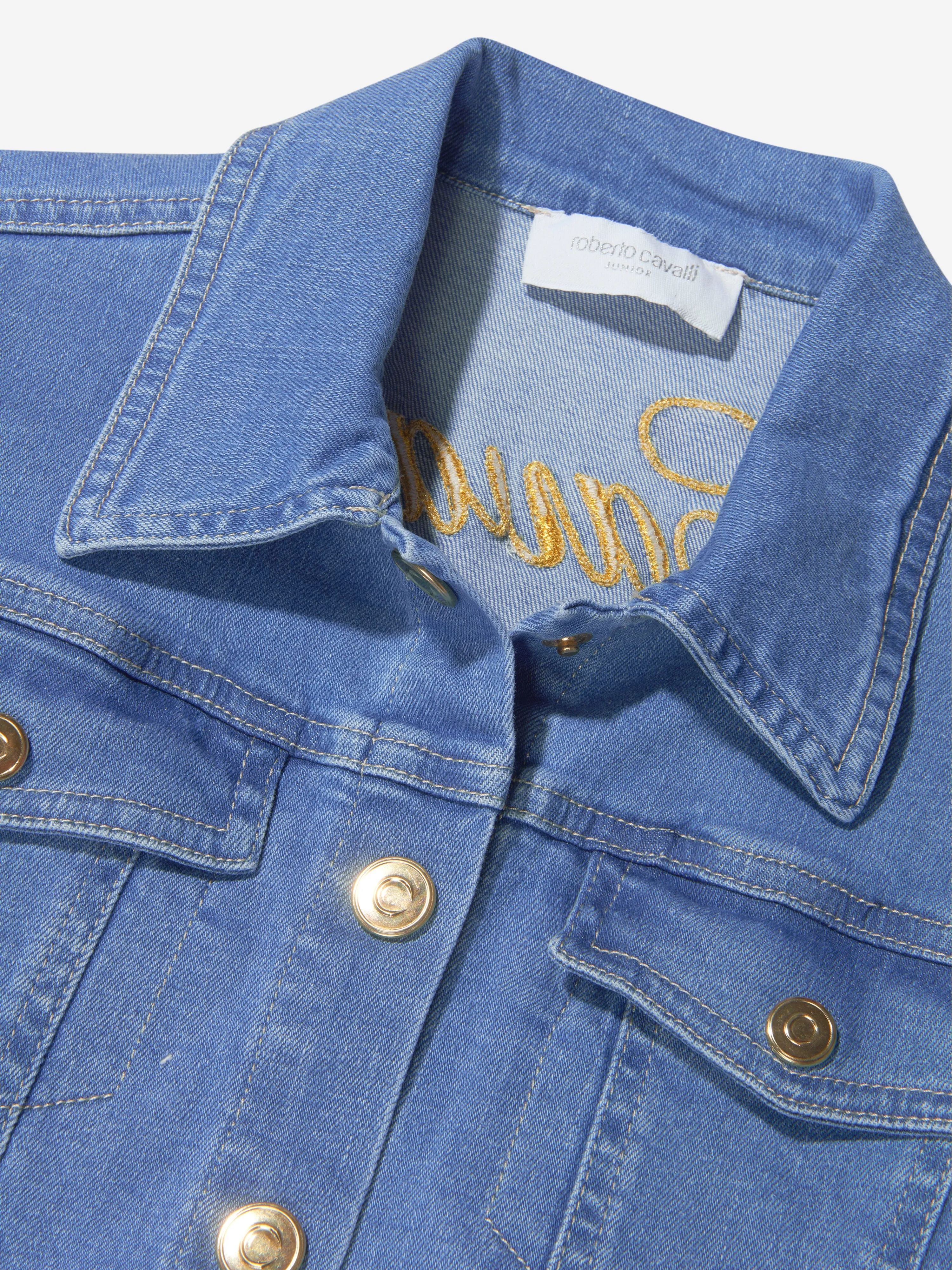 Veste en jean en coton Roberto Cavalli pour filles