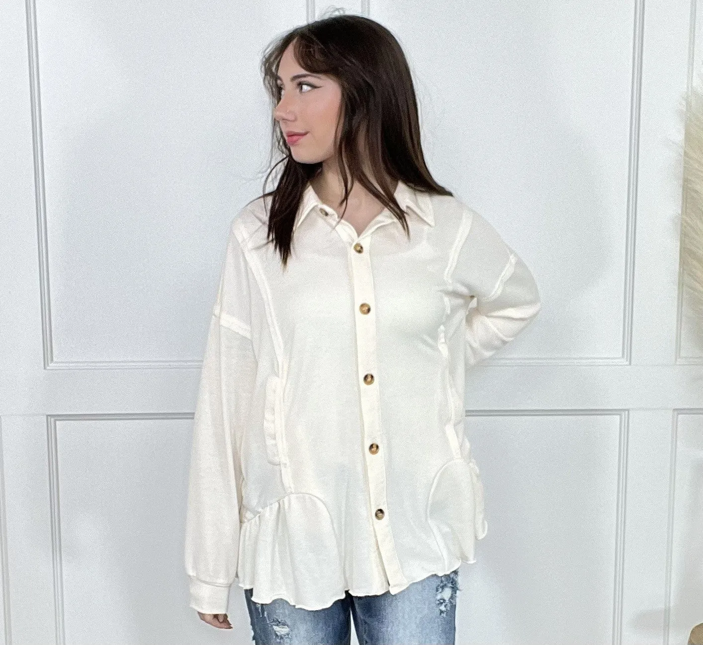 Veste à boutons pour femme 
