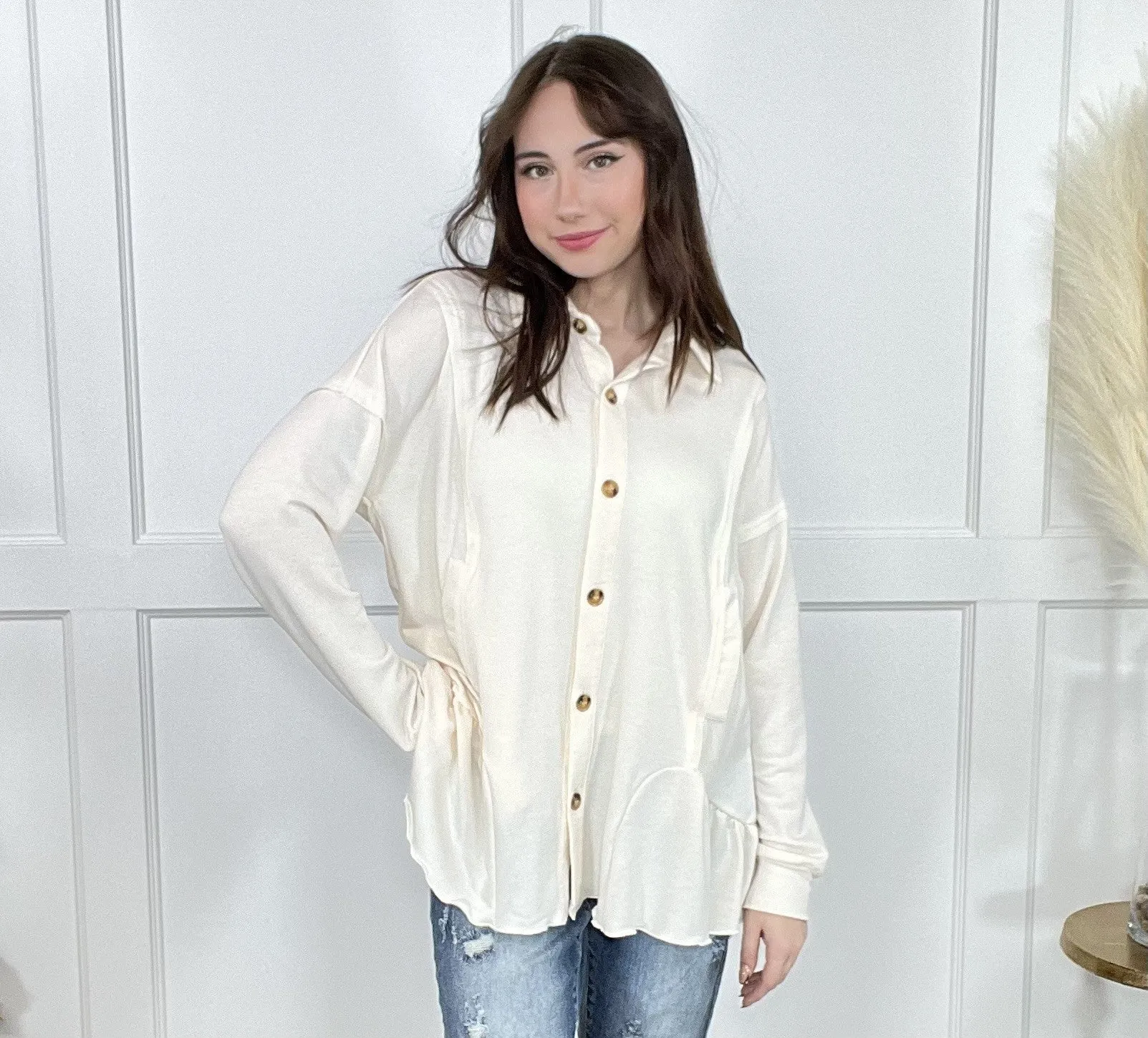 Veste à boutons pour femme 