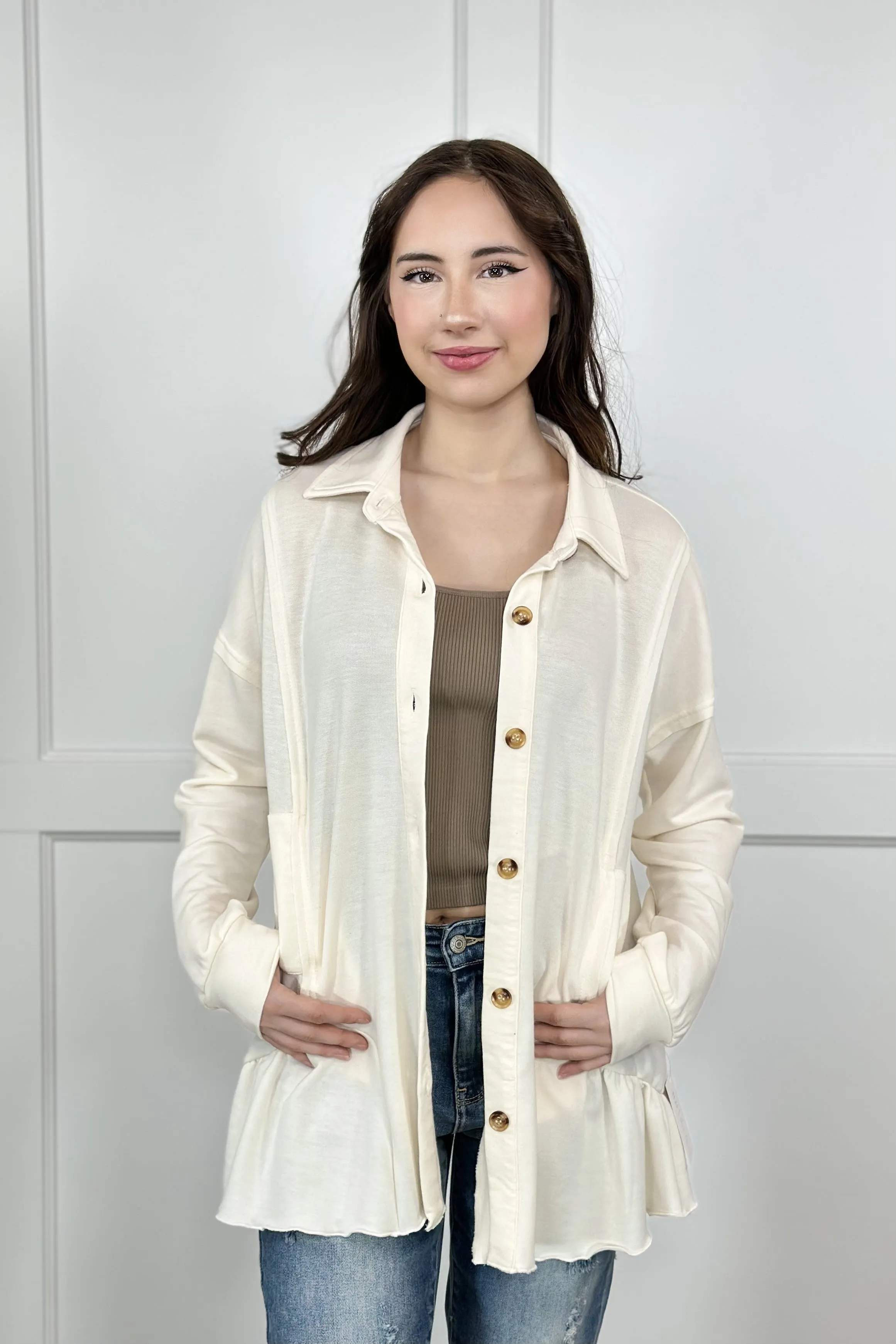 Veste à boutons pour femme 