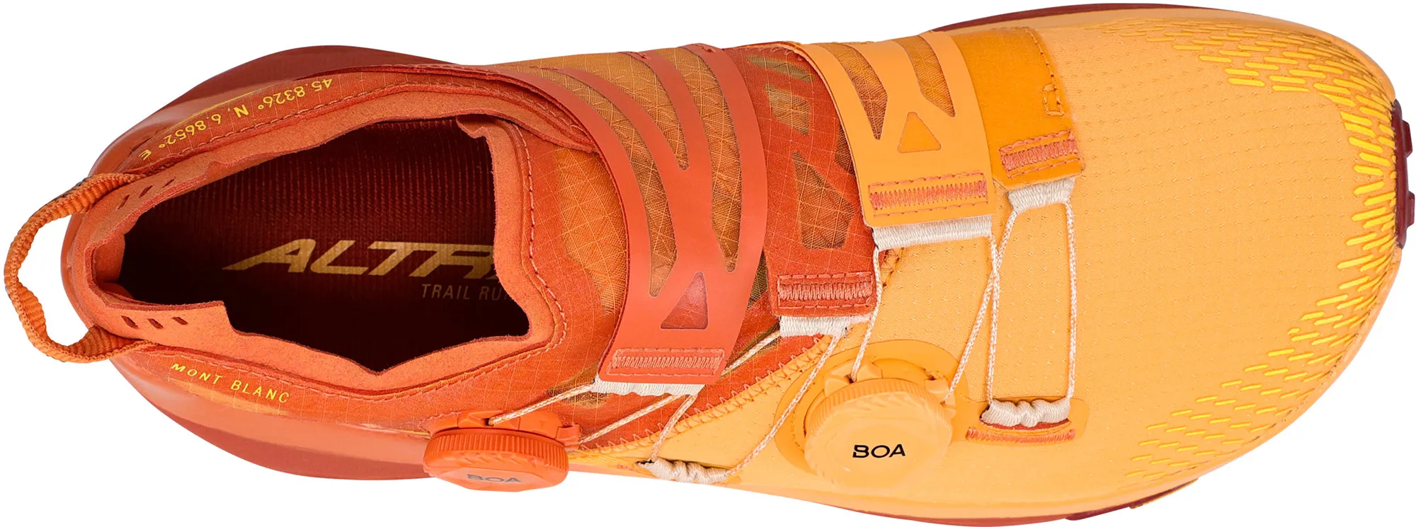 Chaussures de trail Altra Mont Blanc BOA pour femmes - Orange