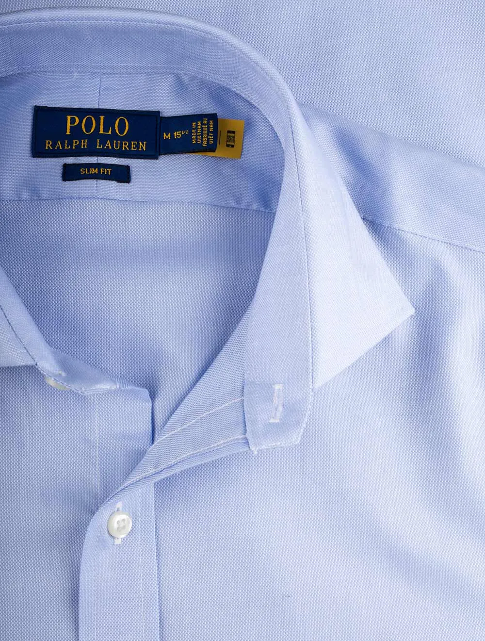 Chemise habillée unie ajustée bleue