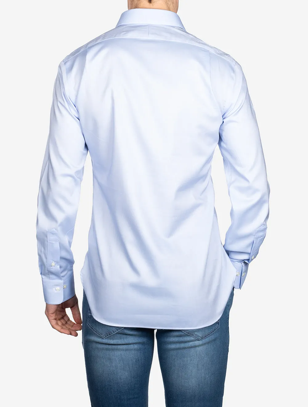 Chemise habillée unie ajustée bleue