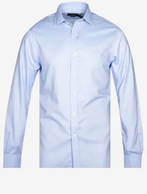 Chemise habillée unie ajustée bleue