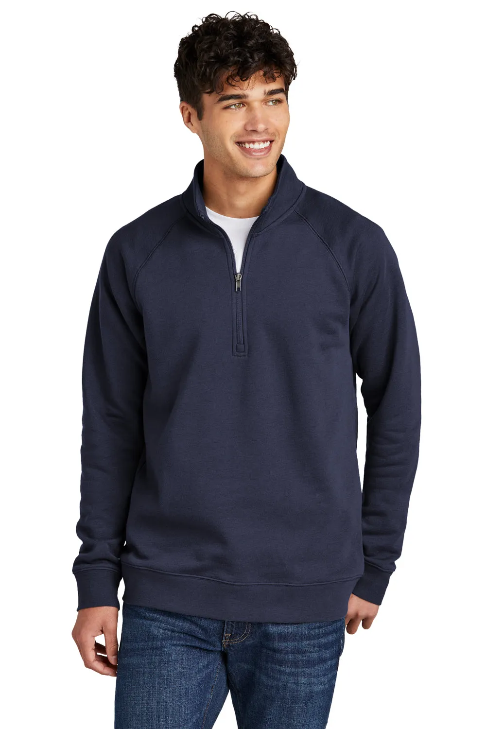 Sport-Tek Sweat à capuche homme 1/4 zip en polaire - Bleu marine