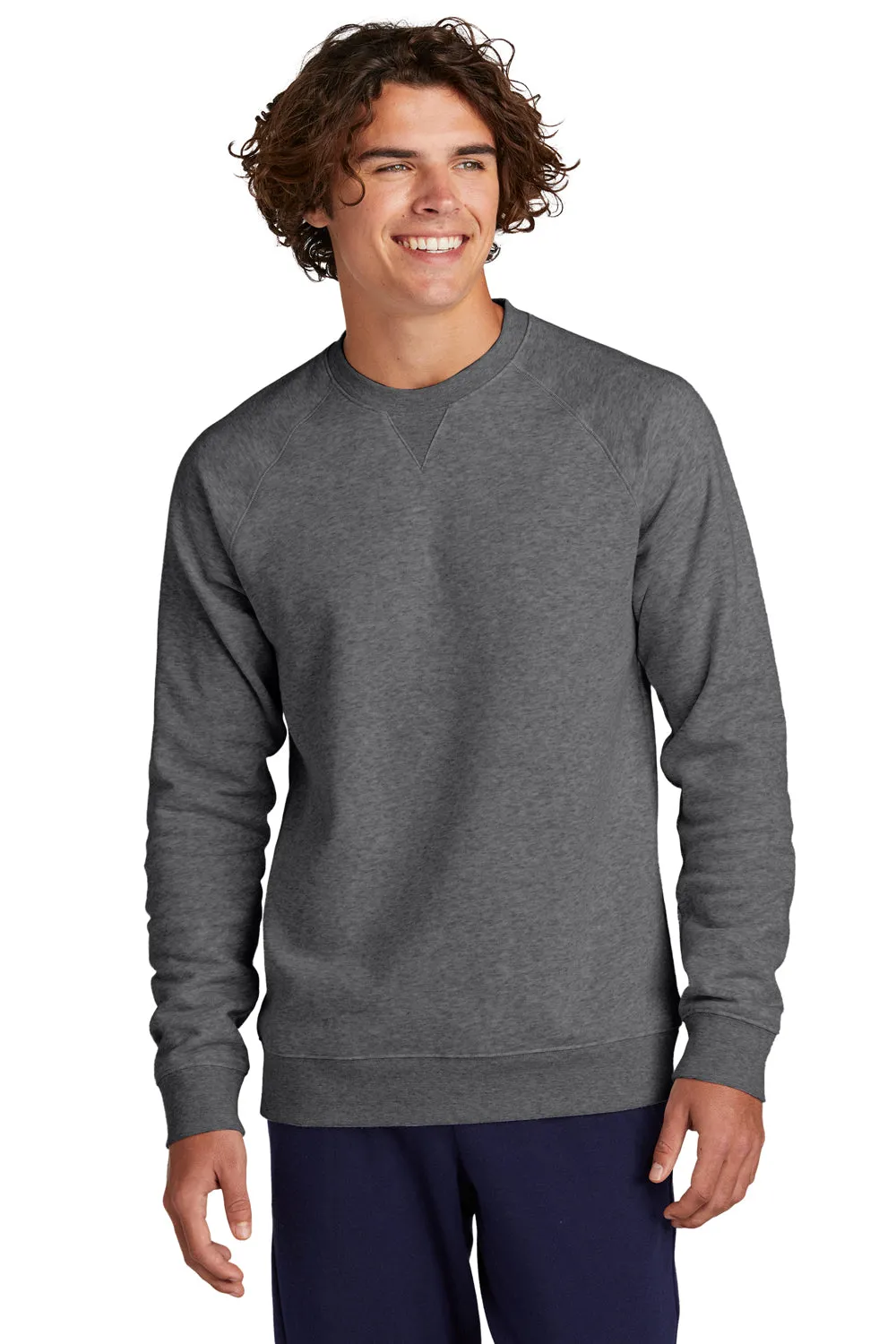 Sport-Tek Sweat-shirt à col rond en polaire pour homme Drive - Gris graphite chiné