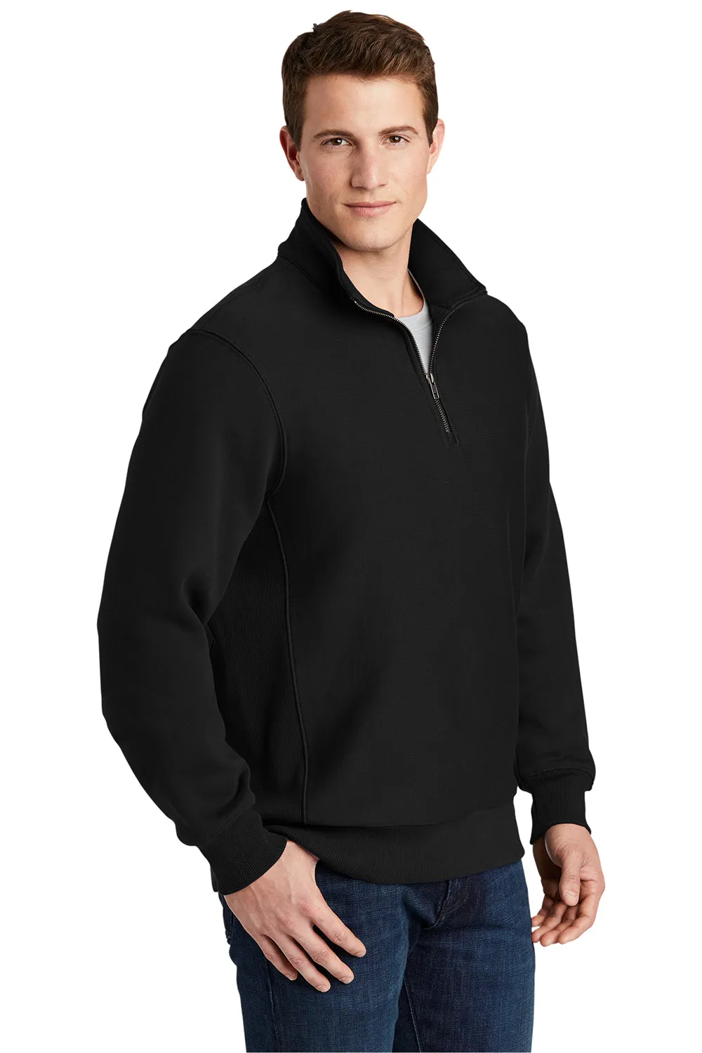 Sport-Tek Pull en polaire pour homme à zip 1/4 - Noir