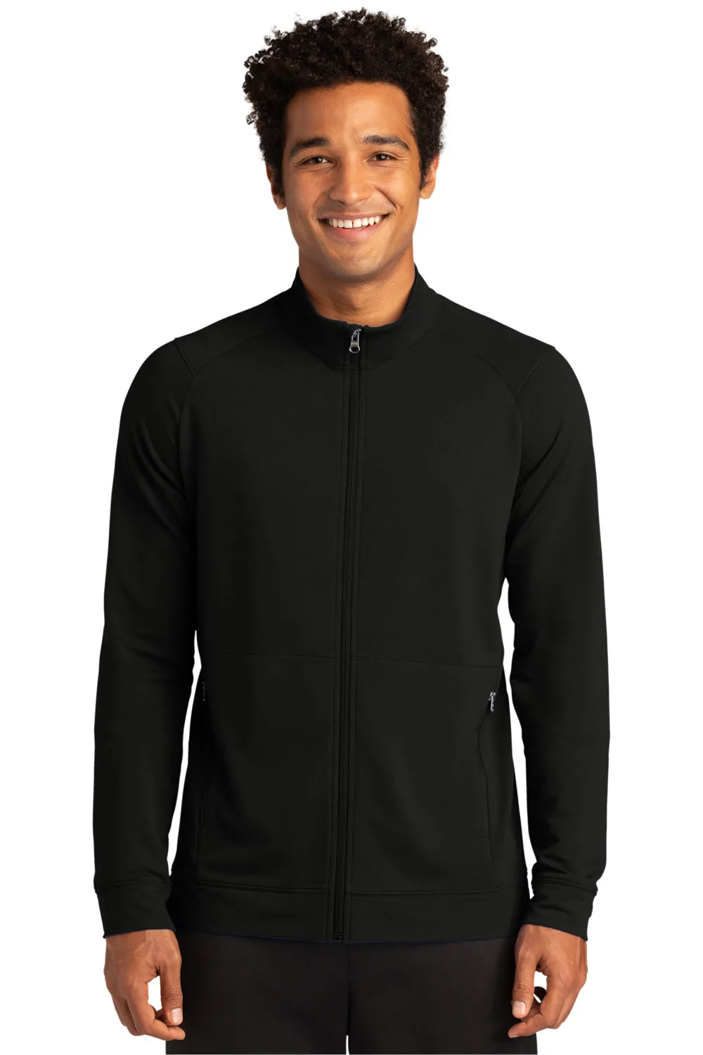Sport-Tek Sweat à capuche homme en polaire flexible respirante avec fermeture éclair et poches - Noir