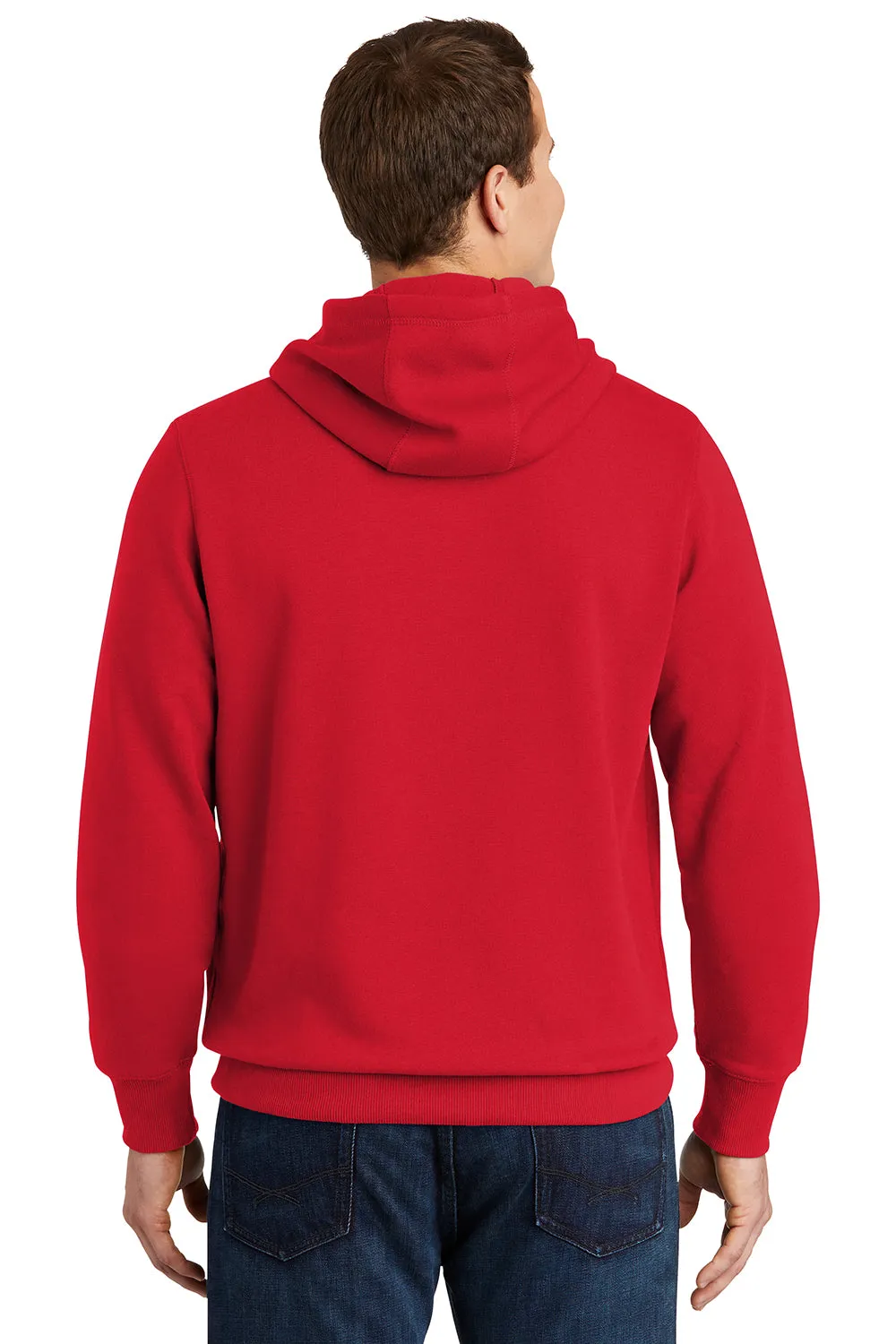 Sport-Tek Sweat à capuche pour homme en polaire anti-rétrécissement avec poche kangourou - Rouge véritable