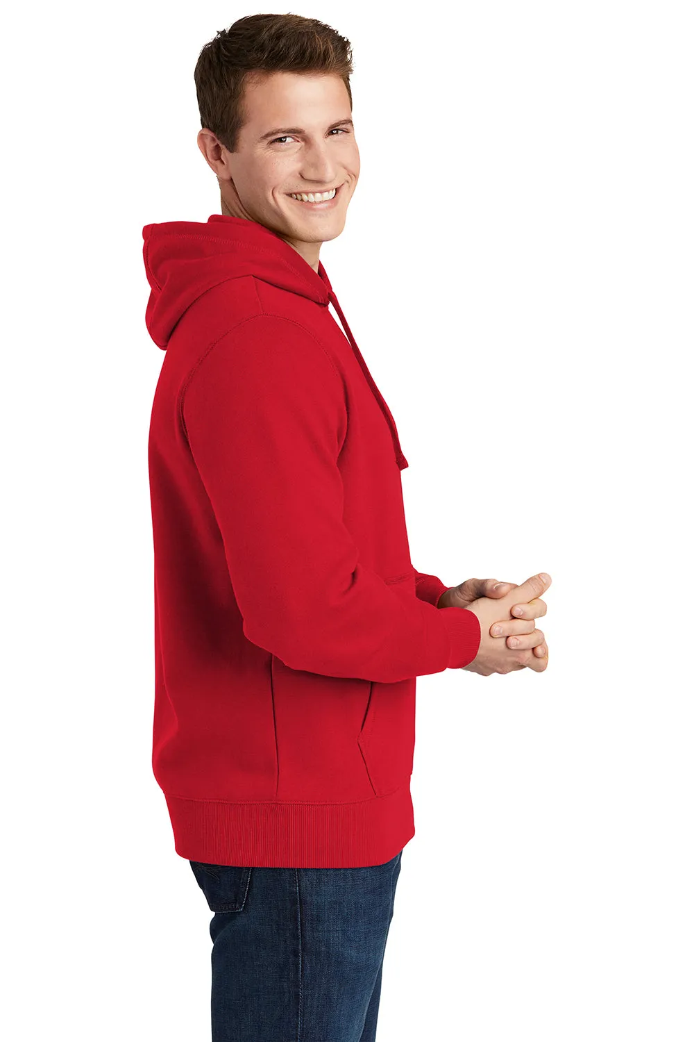 Sport-Tek Sweat à capuche pour homme en polaire anti-rétrécissement avec poche kangourou - Rouge véritable