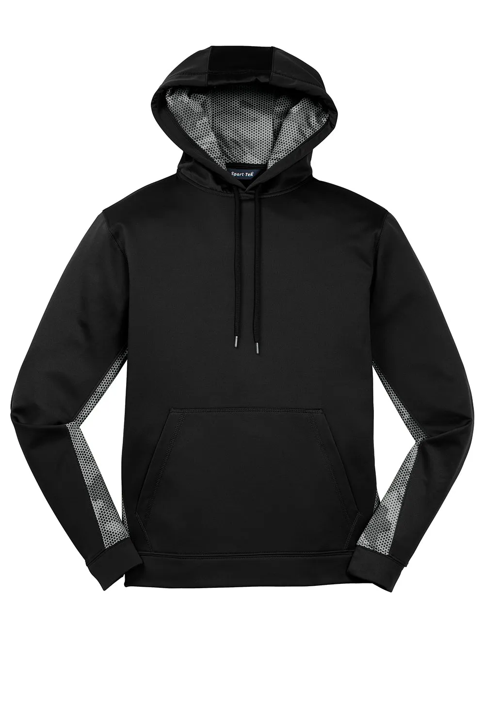 Sport-Tek Sweat à capuche pour homme en polaire respirante CamoHex avec poche kangourou - Noir/Gris fumée foncé