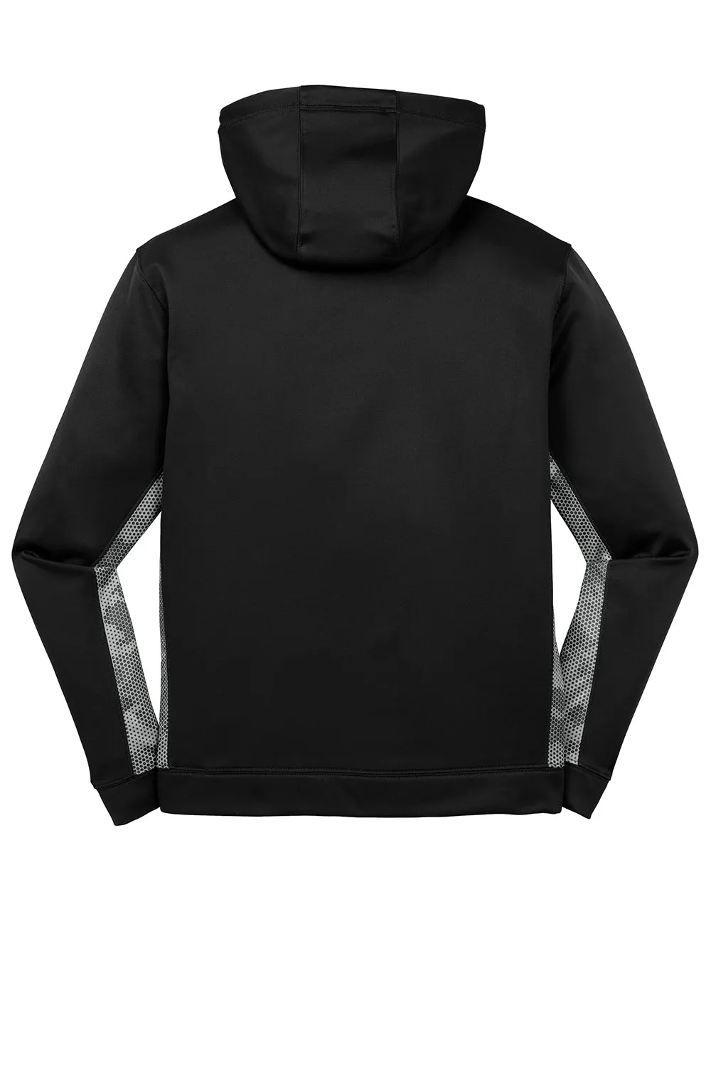 Sport-Tek Sweat à capuche pour homme en polaire respirante CamoHex avec poche kangourou - Noir/Gris fumée foncé