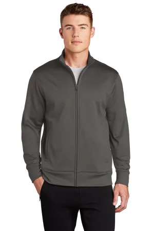 Sport-Tek Sweat-Shirt Homme en Polaire Respirante à Fermeture Éclair Complète avec Poches - Gris Fer
