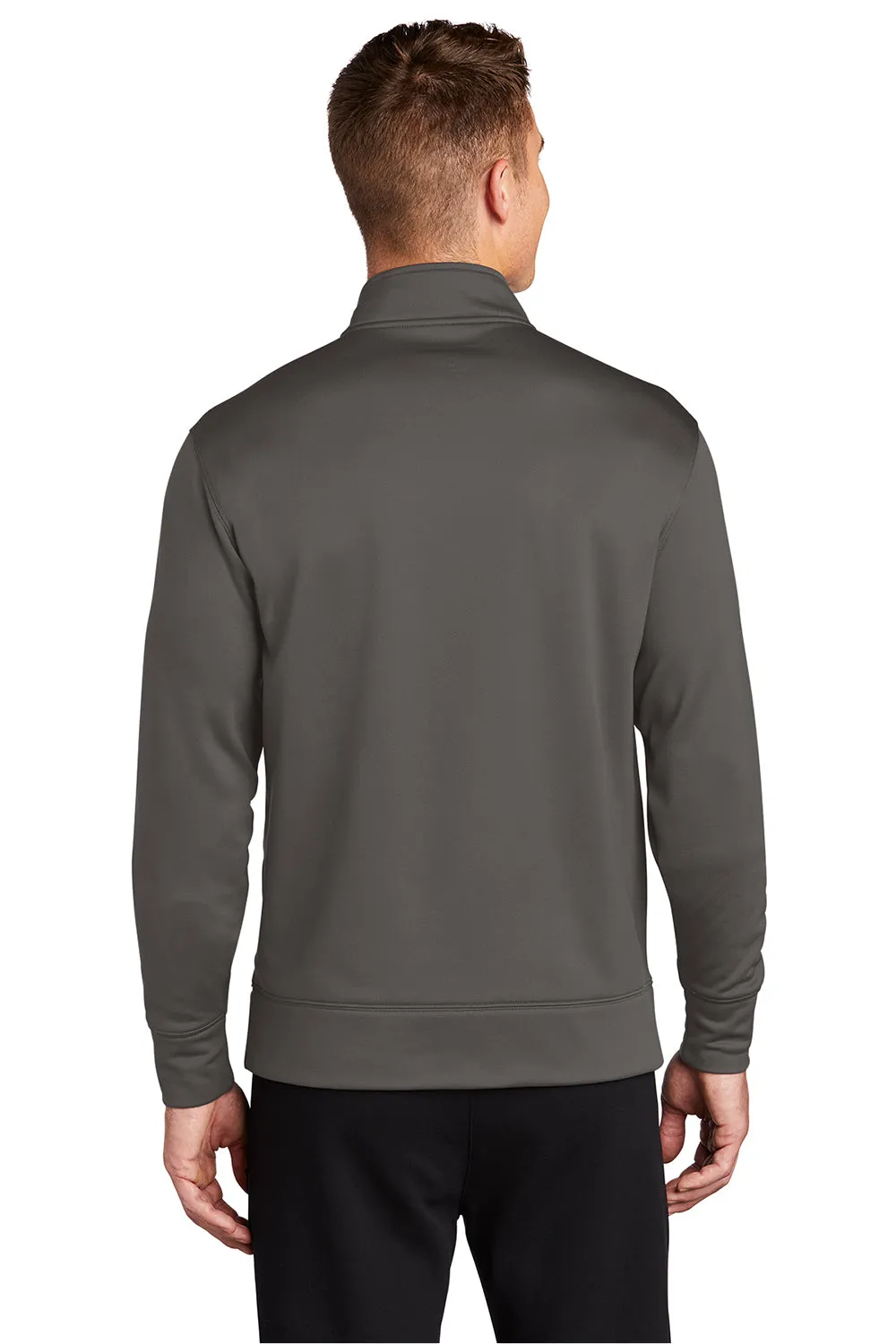 Sport-Tek Sweat-Shirt Homme en Polaire Respirante à Fermeture Éclair Complète avec Poches - Gris Fer