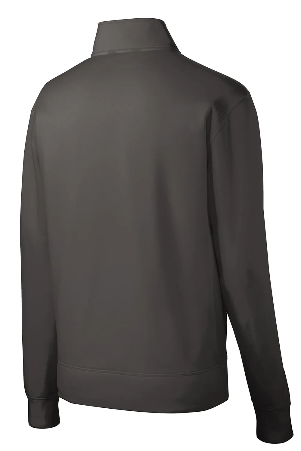 Sport-Tek Sweat-Shirt Homme en Polaire Respirante à Fermeture Éclair Complète avec Poches - Gris Fer