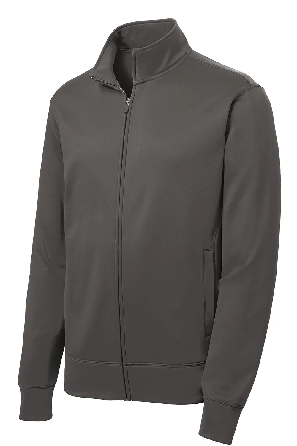 Sport-Tek Sweat-Shirt Homme en Polaire Respirante à Fermeture Éclair Complète avec Poches - Gris Fer