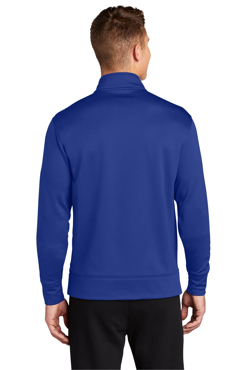 Sport-Tek Sweat-Shirt Homme en Polaire Respirante à Fermeture Éclair Complète avec Poches - Bleu Royal Véritable