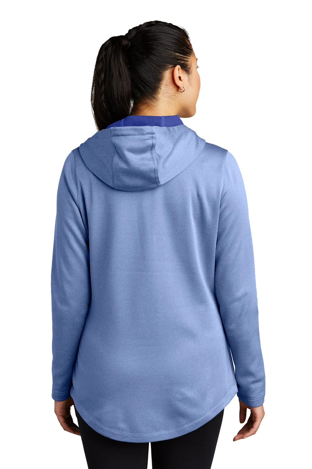 Sport-Tek Sweat à capuche pour femme en polaire respirante Heather Sport-Wick avec poche kangourou - Bleu royal heather