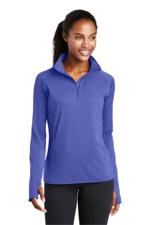 Sport-Tek Sweat-shirt Sport-Wick Femme à effet 1/4 Zip avec poche kangourou - Iris Violet