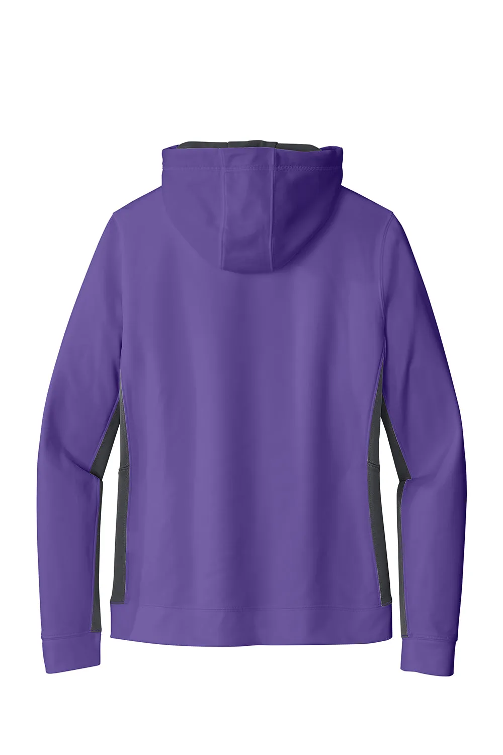 Sport-Tek Sweat à capuche pour femme en polaire respirante avec poche kangourou - Violet/Gris fumée foncé - Liquidation