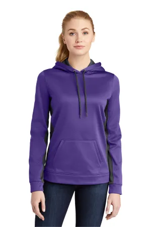 Sport-Tek Sweat à capuche pour femme en polaire respirante avec poche kangourou - Violet/Gris fumée foncé - Liquidation
