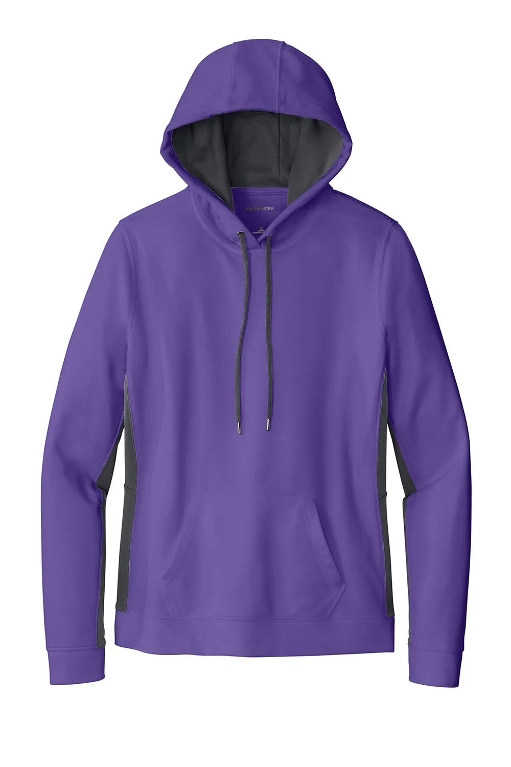 Sport-Tek Sweat à capuche pour femme en polaire respirante avec poche kangourou - Violet/Gris fumée foncé - Liquidation