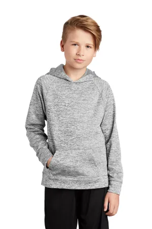 Sport-Tek Sweat à capuche pour jeunes en polaire électrique Heather évacuant l'humidité avec poche kangourou - Gris argenté électrique