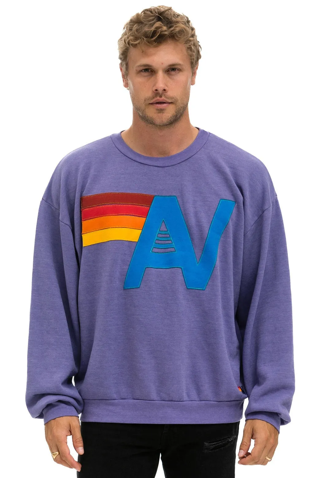 Sweatshirt Logo Brodé Swrxstlo Vêtements Lavande Aviator-Nation