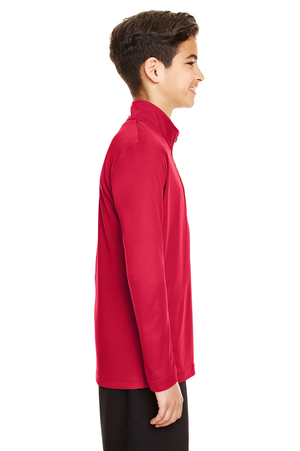 Sweat-shirt à zip 1/4 respirant et anti-transpiration pour jeunes Team 365 - Rouge