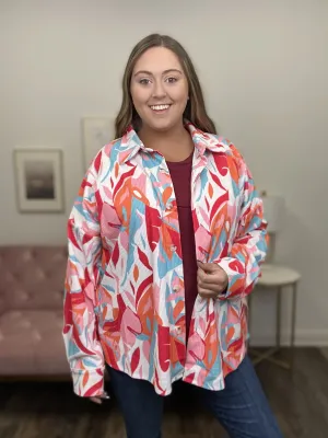 La veste en velours côtelé abstrait pour femmes *Vente finale*