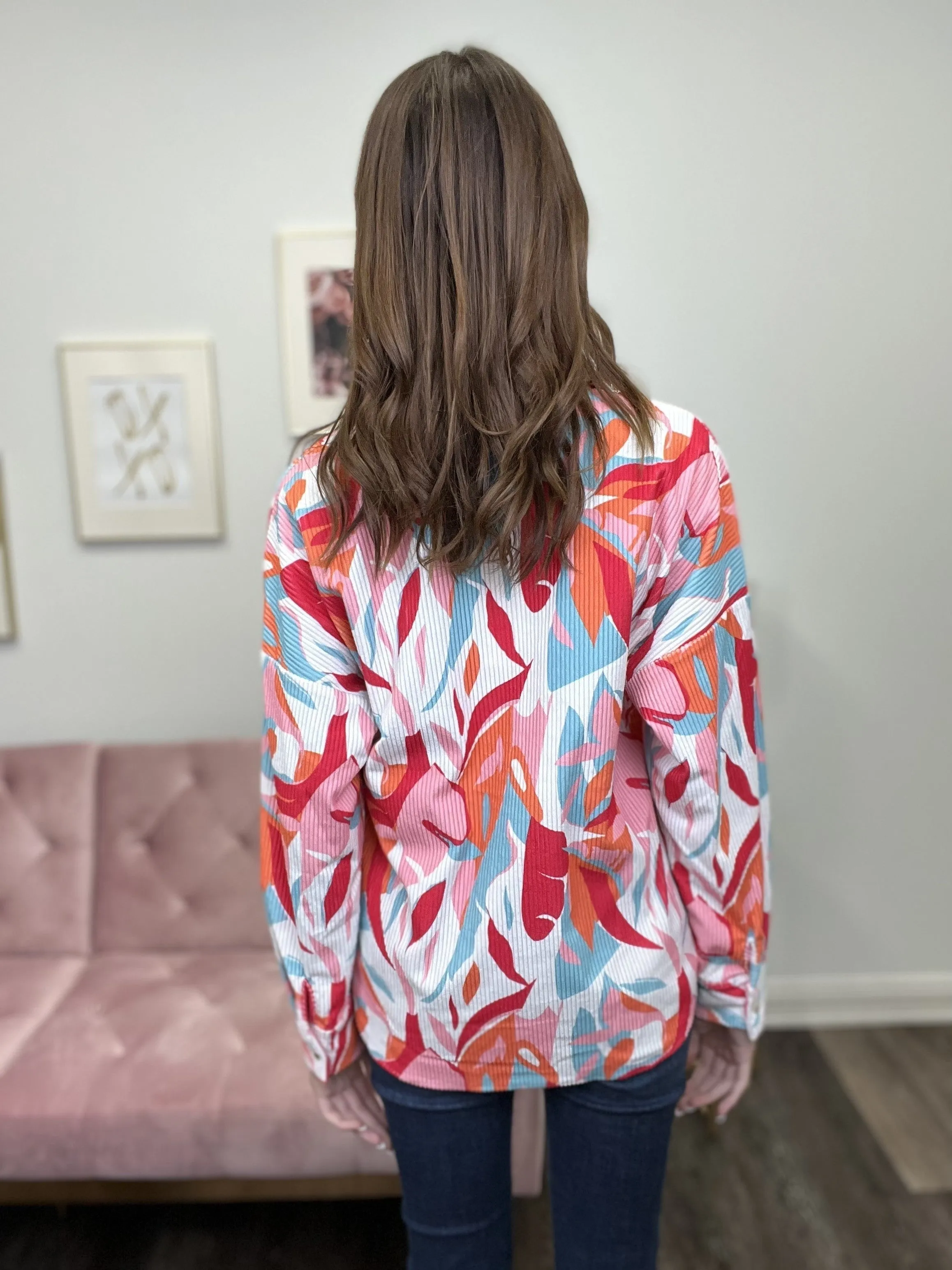 La veste en velours côtelé abstrait pour femmes *Vente finale*