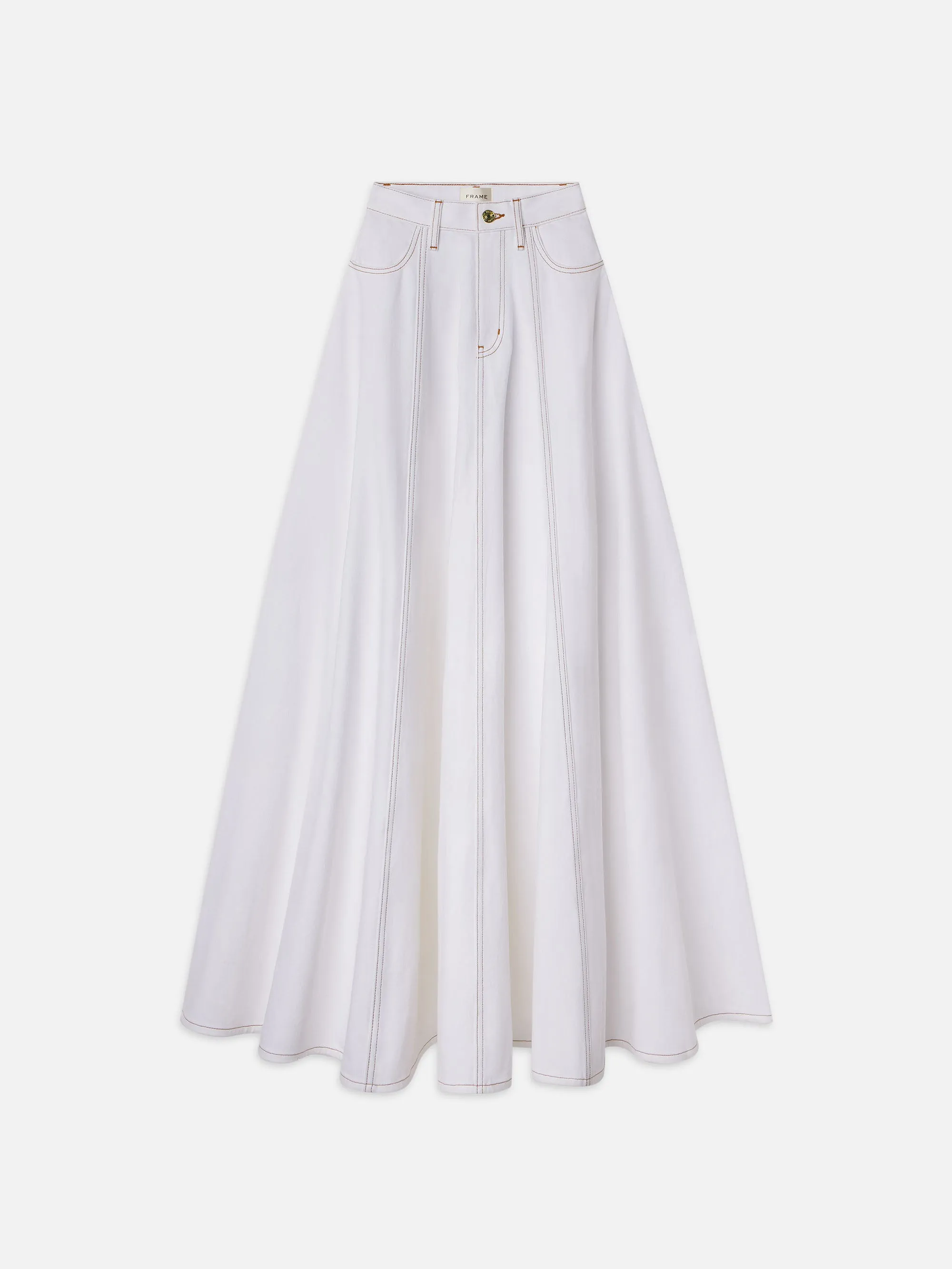 La Jupe Boule en Jean -- Blanc