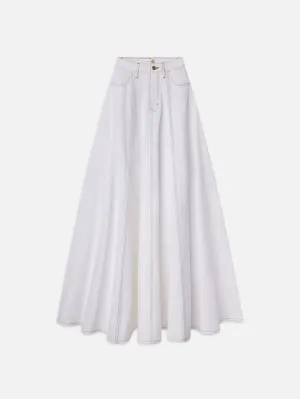 La Jupe Boule en Jean -- Blanc