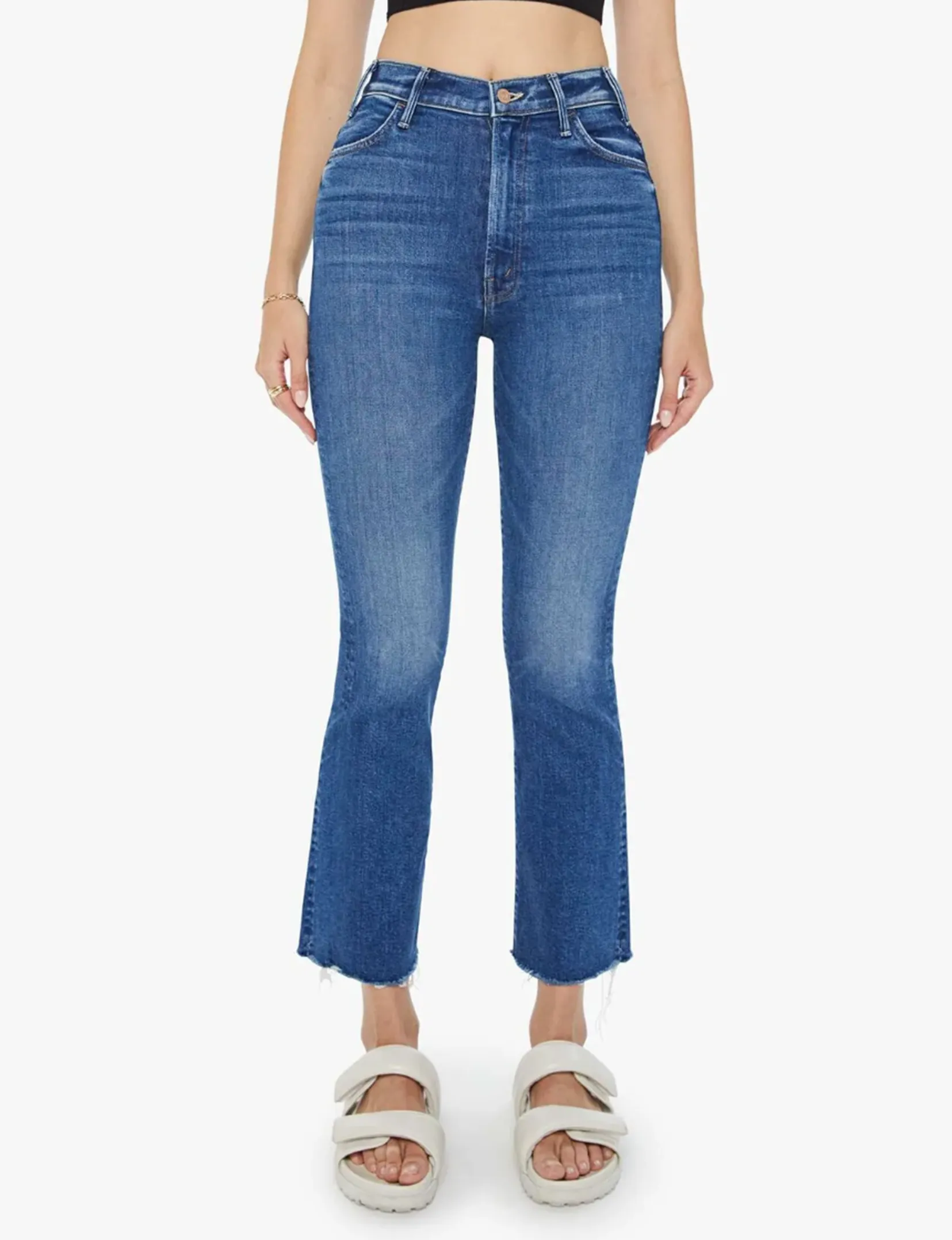 Le Hustler Ankle Fray, S'accrocher aux pailles Vêtements_mother-denim