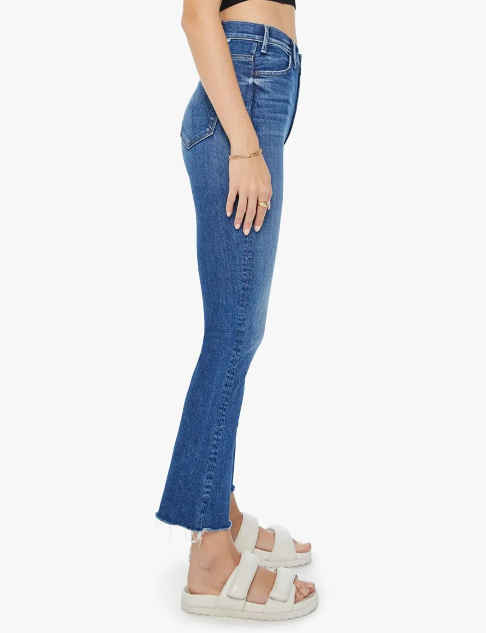 Le Hustler Ankle Fray, S'accrocher aux pailles Vêtements_mother-denim