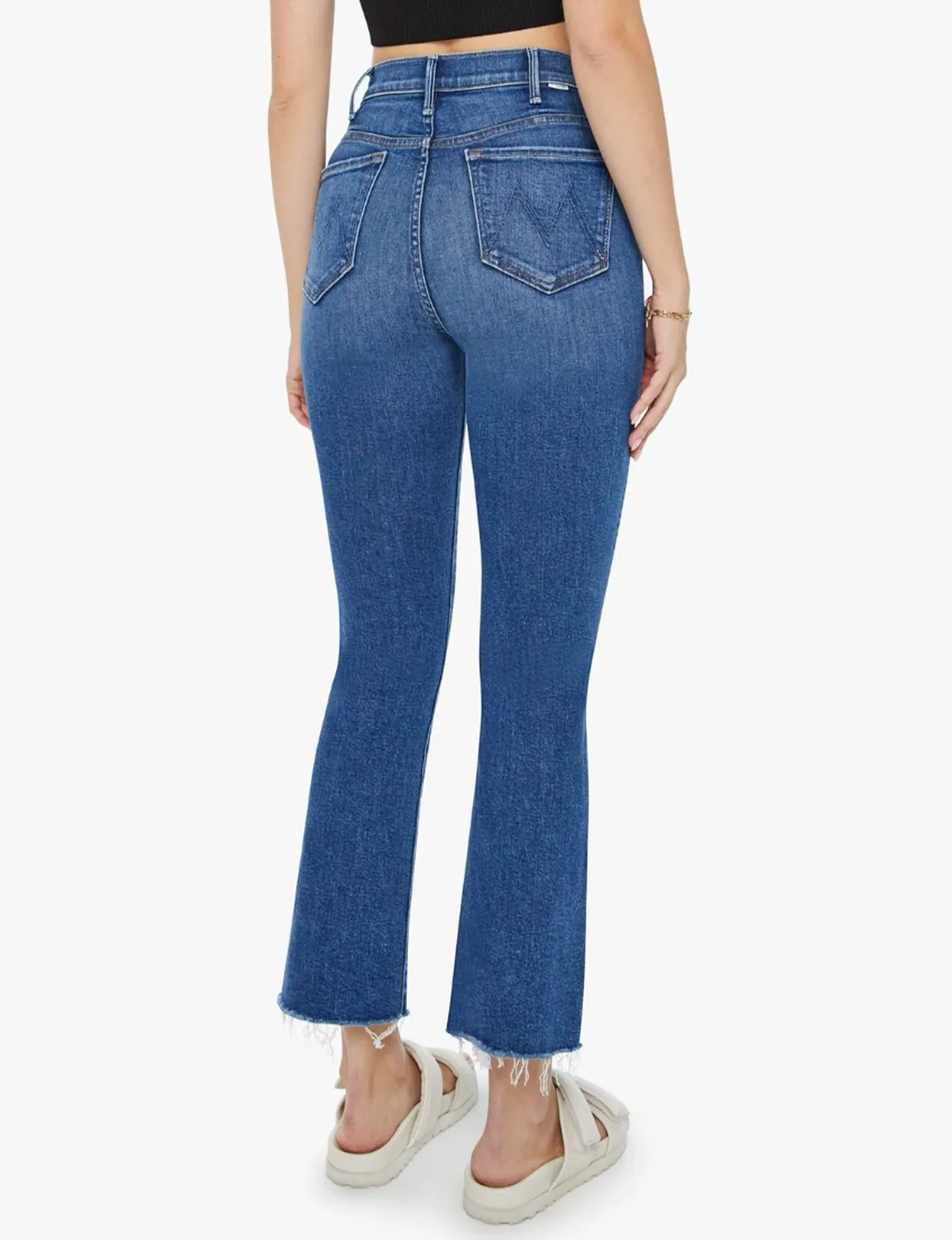 Le Hustler Ankle Fray, S'accrocher aux pailles Vêtements_mother-denim